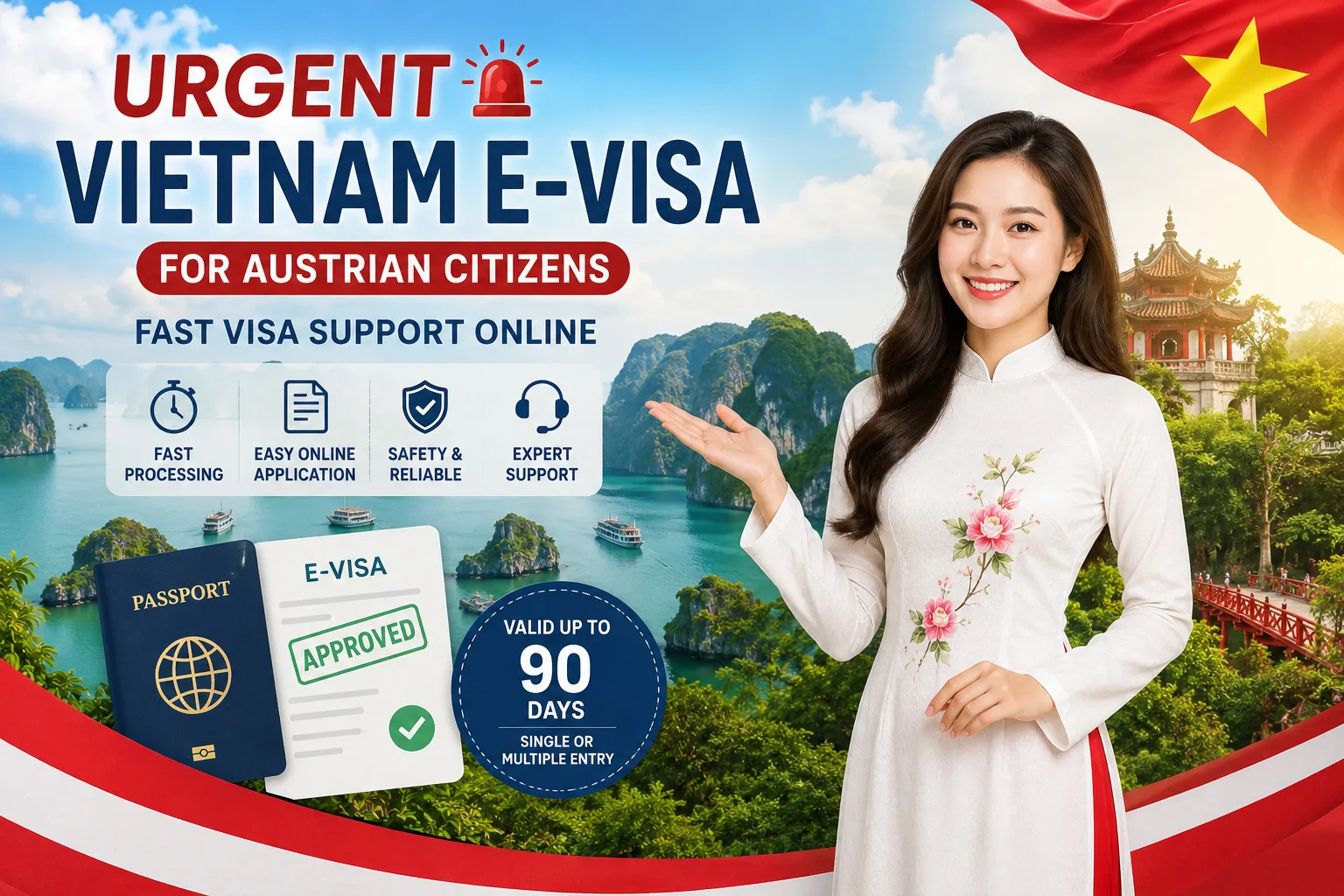 Urgent Vietnam E-visa For Austrian Citizens