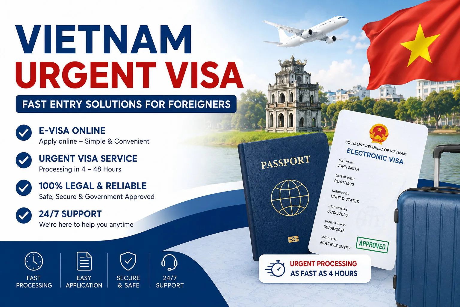 Urgent E-visa Vietnam 24-7