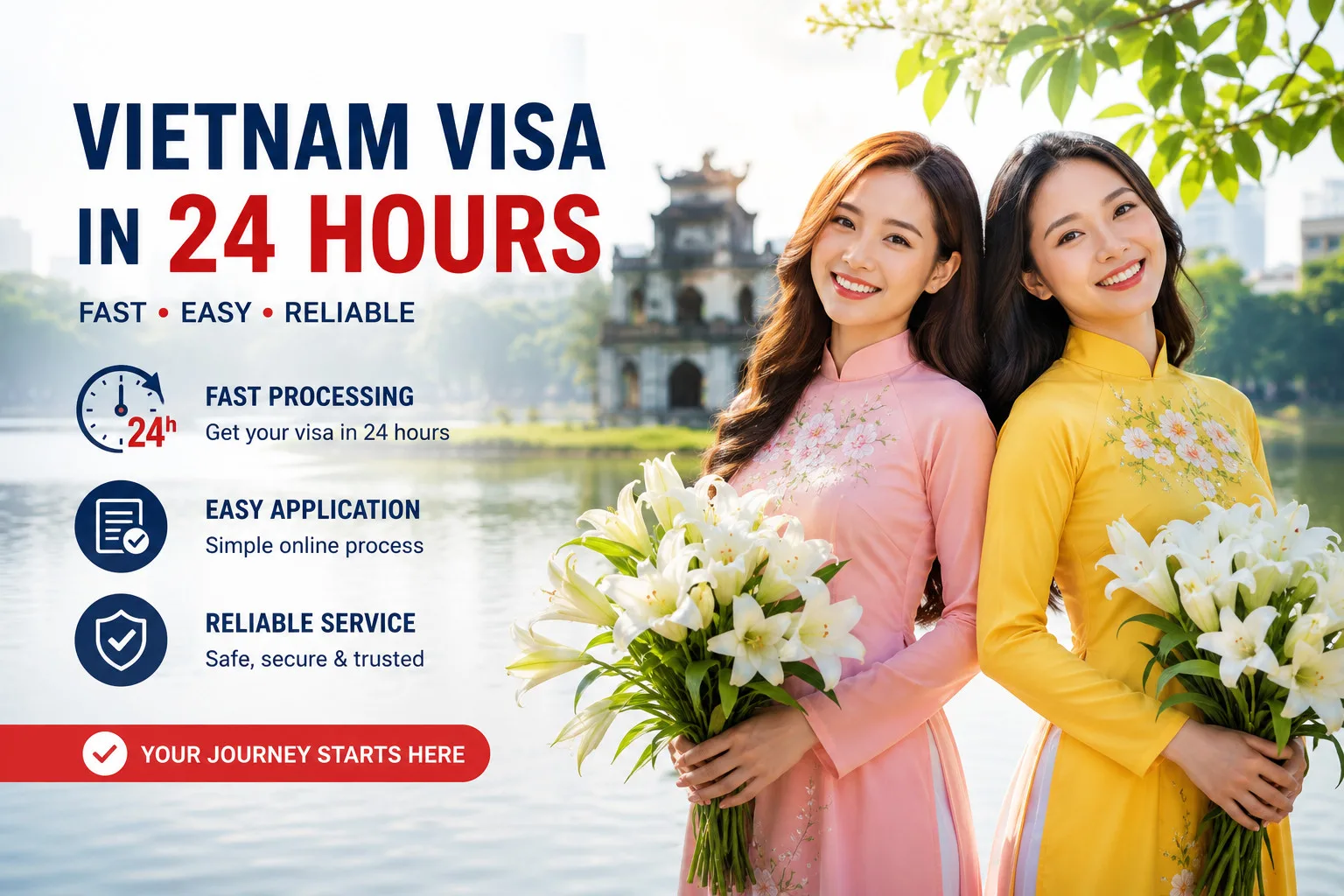 Vietnam Vía In 24 Hours Fast - Easy - Reliable